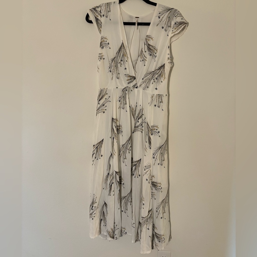 Free People White Floral Midi Dress 6